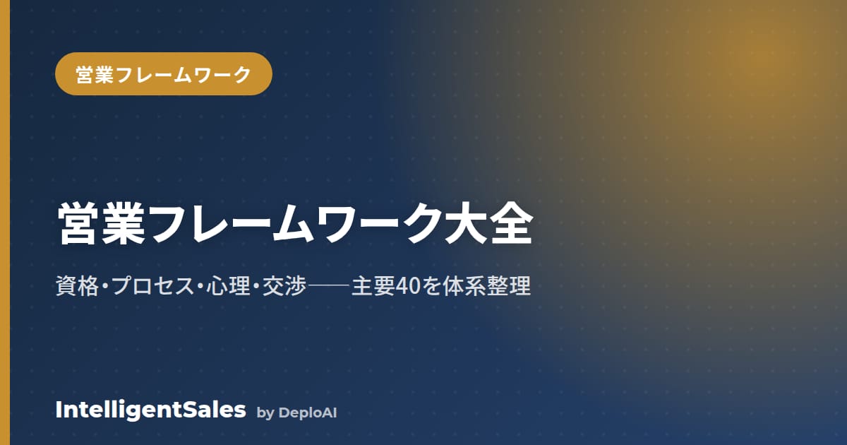 営業フレームワーク大全——資格・プロセス・心理・交渉まで主要40を体系整理