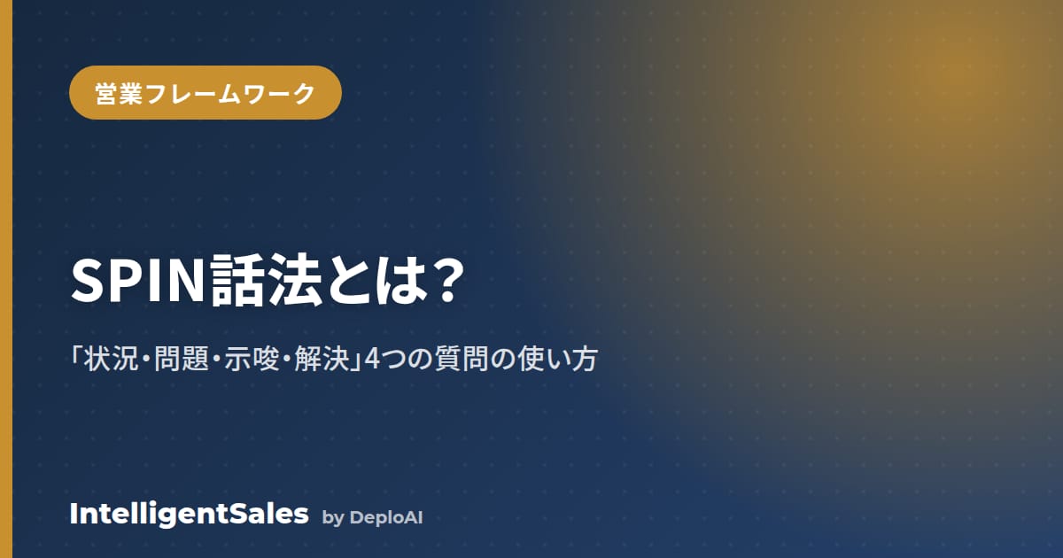 SPIN話法とは？4つの質問「状況・問題・示唆・解決」の使い方と具体例
